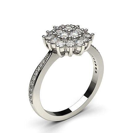 Prong Setting Round Diamond Cluster Ring