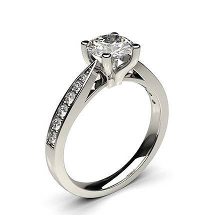 4 Prong Setting Medium Side Stone Engagement Ring