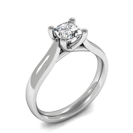 4 Prong Setting Princess Diamond Plain Engagement Ring