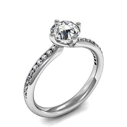 4 Prong Setting Side Stone Engagement Ring