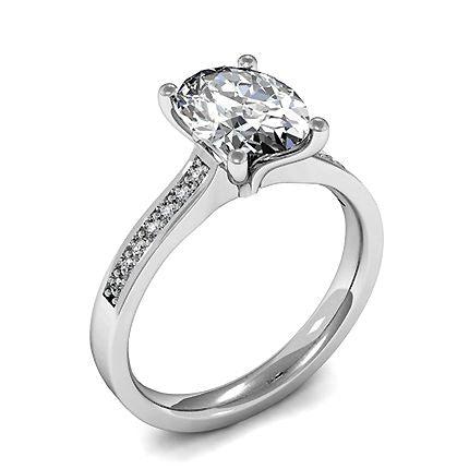 4 Prong Setting Side Stone Engagement Ring