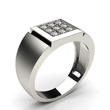 Pave Setting Round Diamond Mens Ring