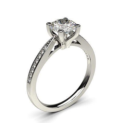 4 Prong Setting Thin Side Stone Engagement Ring