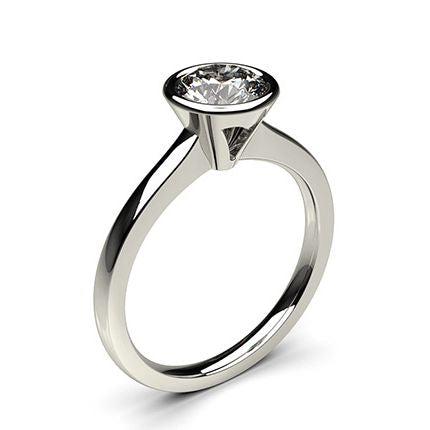 Full Bezel Setting Thin Engagement Ring