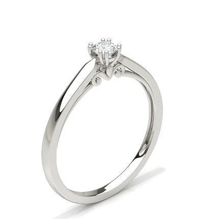 8 Prong Setting Round Diamond Engagement Ring