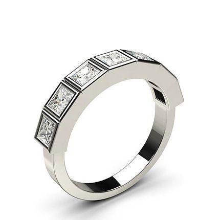 Full Bezel Setting Half Eternity Diamond Ring