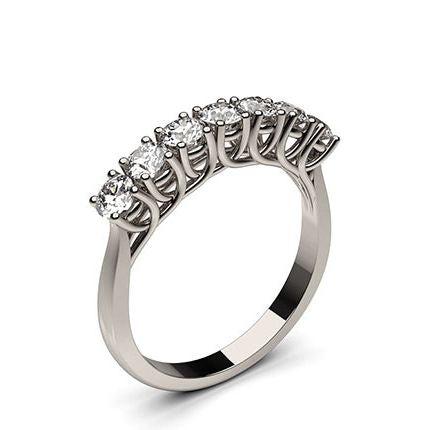 4 Prong Setting Plain Seven Stone Ring