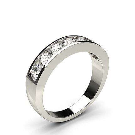 Channel Setting Plain Seven Stone Ring