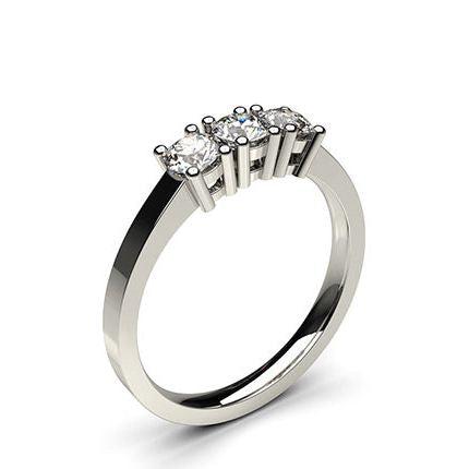 4 Prong Setting Plain Three stone Ring