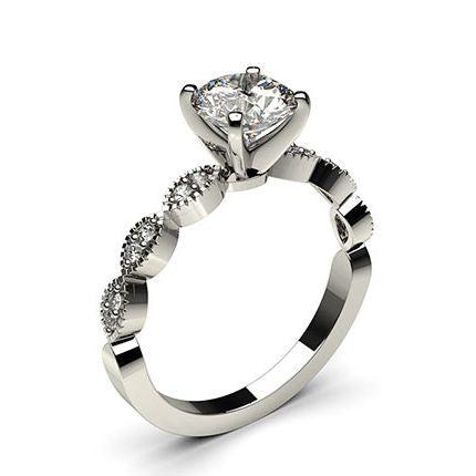 4 Prong Setting Side Stone Engagement Ring