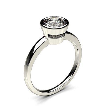 Full Bezel Setting Thin Engagement Ring