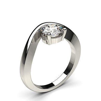 Channel Prong Setting Plain Engagement Ring