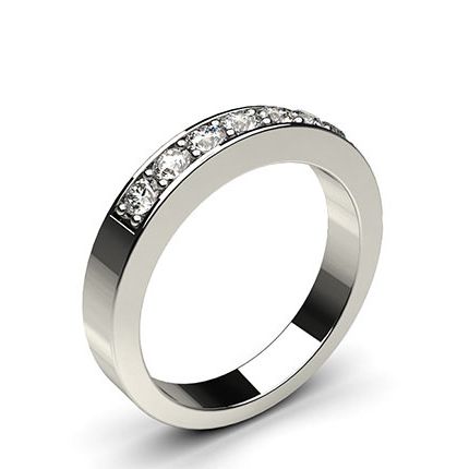 Pave Setting Half Eternity Diamond Ring