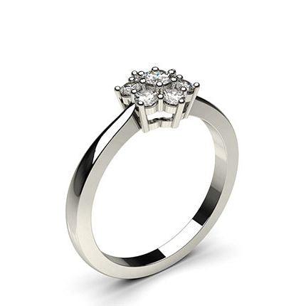 Prong Setting Round Diamond Cluster Ring
