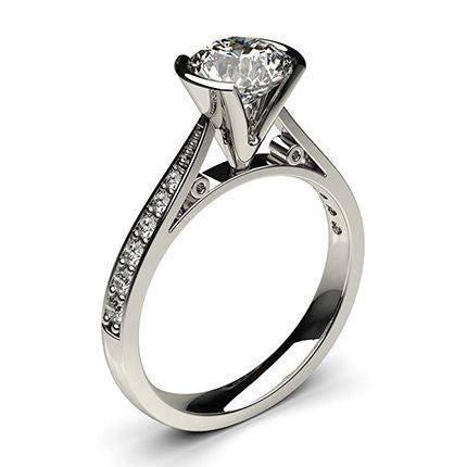 Semi Bezel Setting Medium Side Stone Engagement Ring