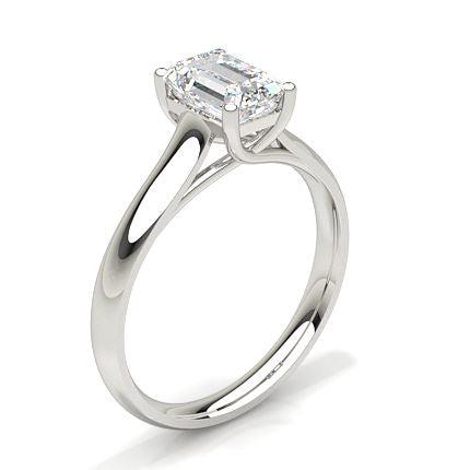 White Gold Emerald Diamond Engagement Ring