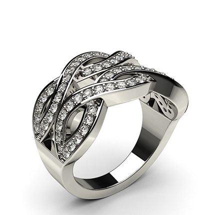 Pave Setting Round Diamond Fashion Ring