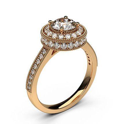 Rose Gold Halo Diamond Engagement Ring