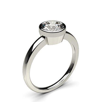 Full Bezel Setting Thin Engagement Ring