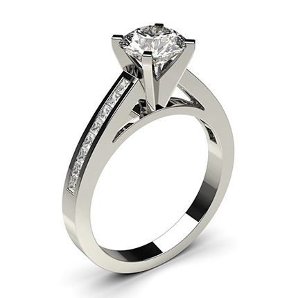 4 Prong Setting Medium Side Stone Engagement Ring