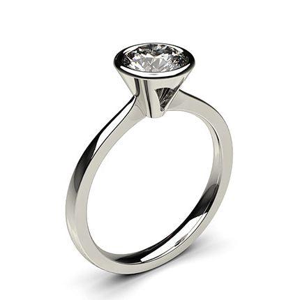 Full Bezel Setting Thin Engagement Ring
