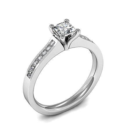 4 Prong Setting Side Stone Engagement Ring