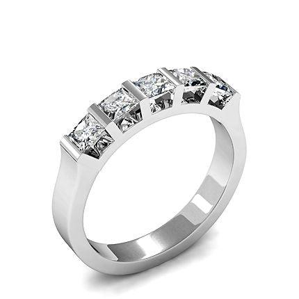 Bar Setting Plain Five Stone Ring