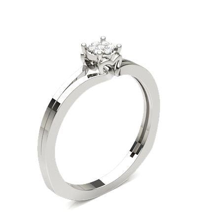 Prong Setting Round Diamond Cluster Ring