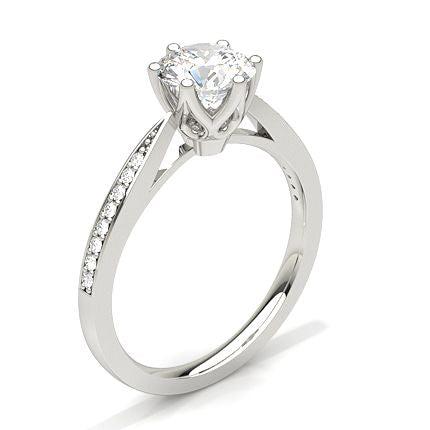 White Gold Side Stone Diamond Engagement Ring