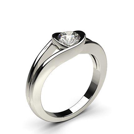 Full Bezel Setting Plain Engagement Ring