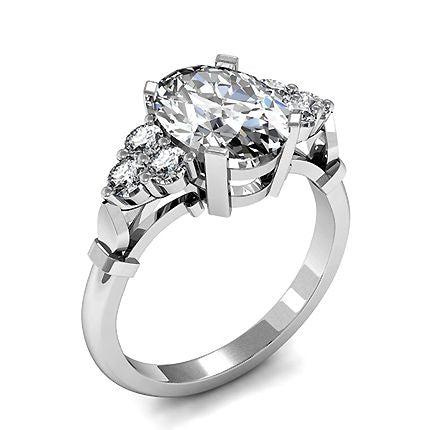 4 Prong Setting Side Stone Engagement Ring