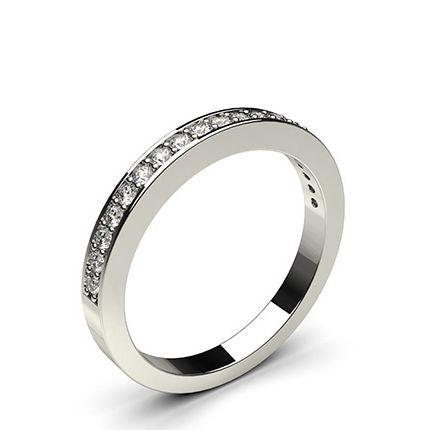 Pave Setting Half Eternity Diamond Ring