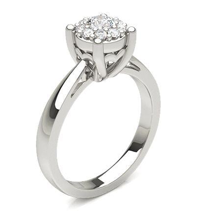 Prong Setting Round Diamond Cluster Ring