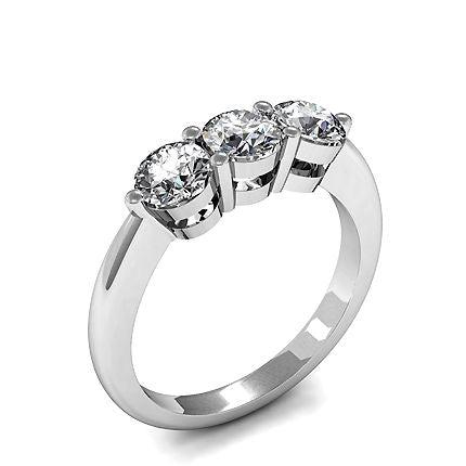 Prong Setting Plain Three Stone Ring