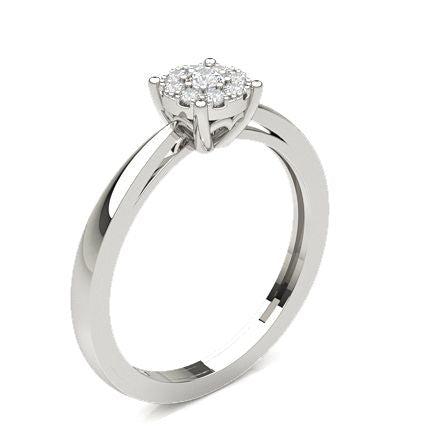 Prong Setting Round Diamond Cluster Ring