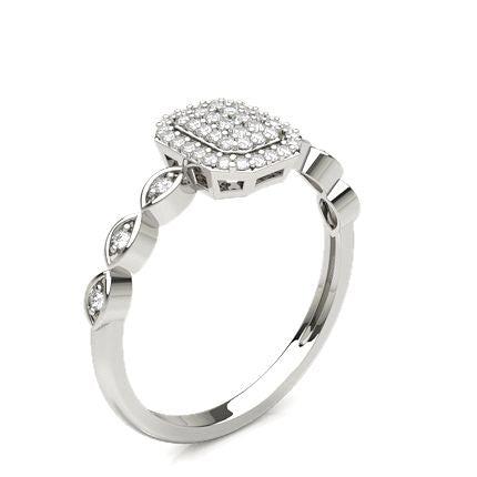 Prong Setting Round Diamond Cluster Ring