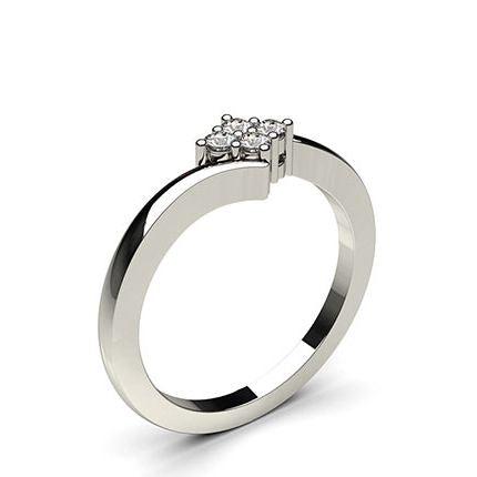 Prong Setting Round Diamond Cluster Ring