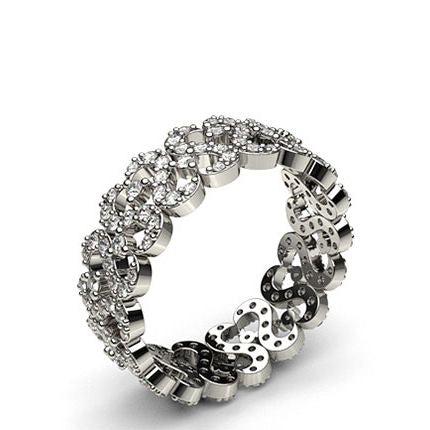 Prong Setting Round Diamond Full Eternity Diamond Ring