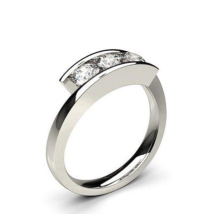 White Gold Trilogy Diamond Engagement Ring