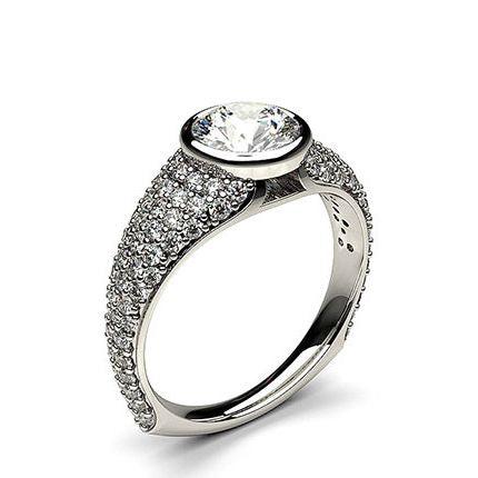 Full Bezel Setting Studded Engagement Ring