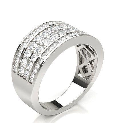 Pave Setting Half Eternity Diamond Ring