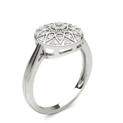 Pave Setting Round Diamond Cluster Ring