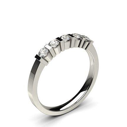 Bar Setting Plain Five Stone Ring