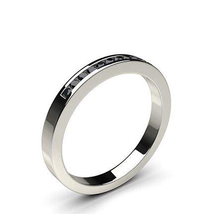 Channel Setting Half Eternity Black Diamond Ring