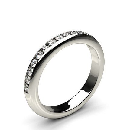 Channel Setting Round Diamond Half Eternity Diamond Ring