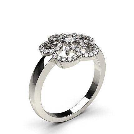 5 Prong Setting Round Diamond Fashion Ring