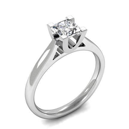 4 Prong Setting Princess Diamond Plain Engagement Ring