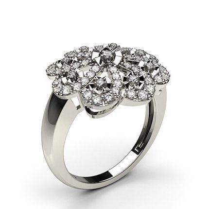 4 Prong Setting Round Diamond Fashion Ring