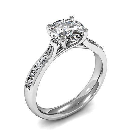 4 Prong Setting Side Stone Engagement Ring