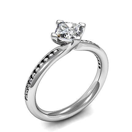 4 Prong Setting Side Stone Engagement Ring